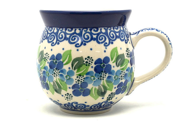 Ceramika Artystyczna Polish Pottery Mug - 11 oz. Bubble - Blue Phlox 070-1417a (Ceramika Artystyczna)
