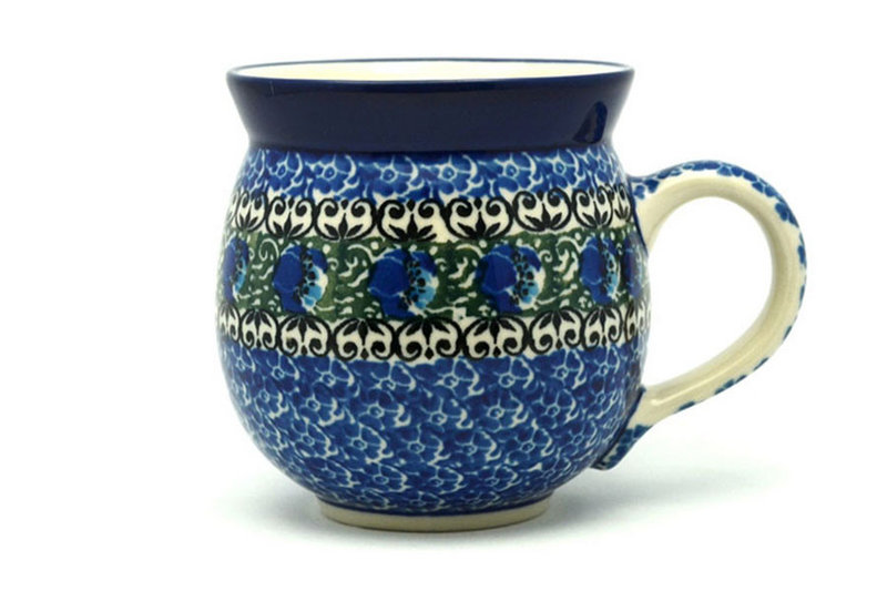 Polish Pottery Mug - 11 oz. Bubble - Peacock Feather