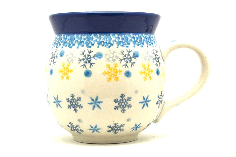 Ceramika Artystyczna Polish Pottery Mug - 11 oz. Bubble - Snowflakes 070-2722a (Ceramika Artystyczna)