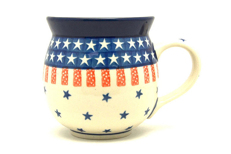 Polish Pottery Mug - 11 oz. Bubble - Stars & Stripes