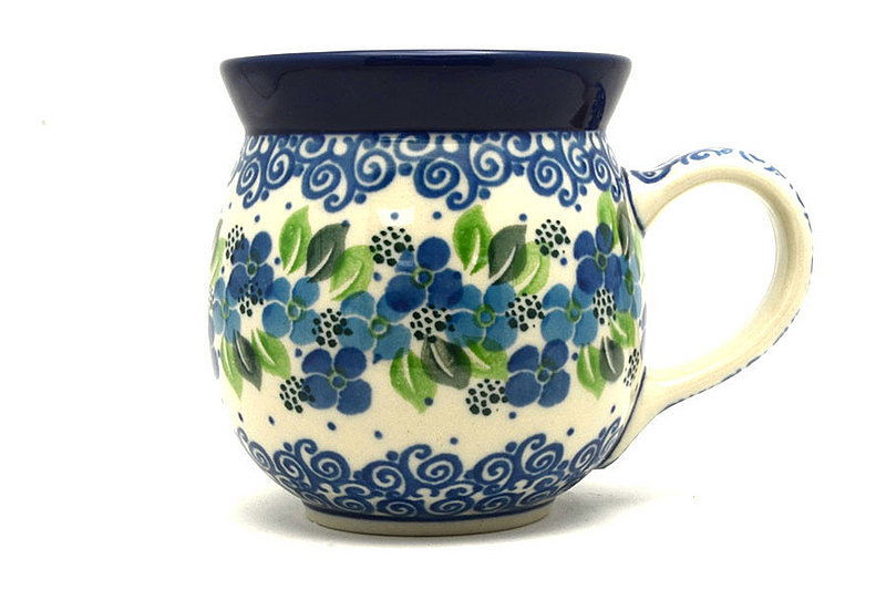 Polish Pottery Mug - 15 oz. Bubble - Blue Phlox