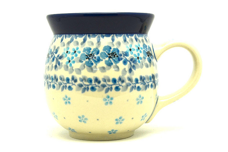 Polish Pottery Mug - 15 oz. Bubble - Flax Flower