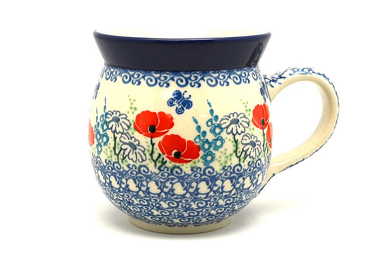 Ceramika Artystyczna Polish Pottery Mug - 15 oz. Bubble - Red Poppy Garden 073-2901a (Ceramika Artystyczna)