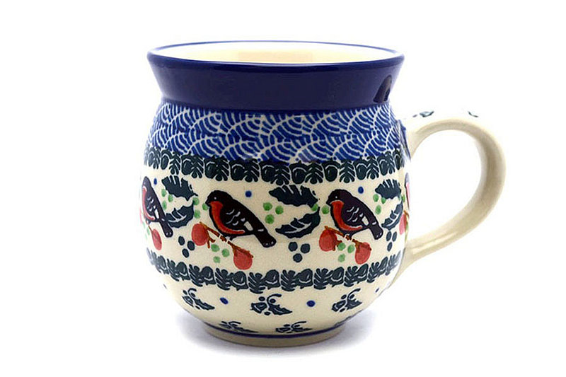 Ceramika Artystyczna Polish Pottery Mug - 15 oz. Bubble - Red Robin 073-1257a (Ceramika Artystyczna)