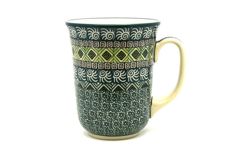 Ceramika Artystyczna Polish Pottery Mug - 16 oz. Bistro - Aztec Forest 812-1919q (Ceramika Artystyczna)