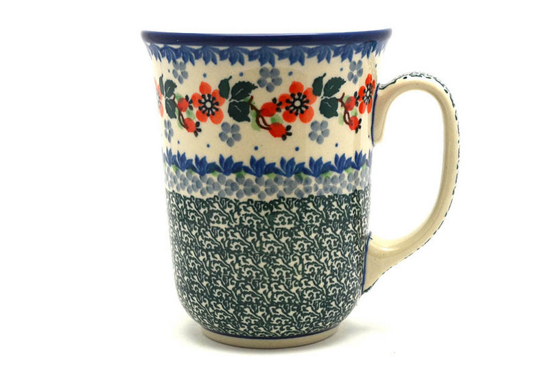 Ceramika Artystyczna Polish Pottery Mug - 16 oz. Bistro - Cherry Blossom 812-2103a (Ceramika Artystyczna)