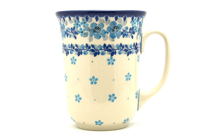 Ceramika Artystyczna Polish Pottery Mug - 16 oz. Bistro - Flax Flower 812-2642a (Ceramika Artystyczna)