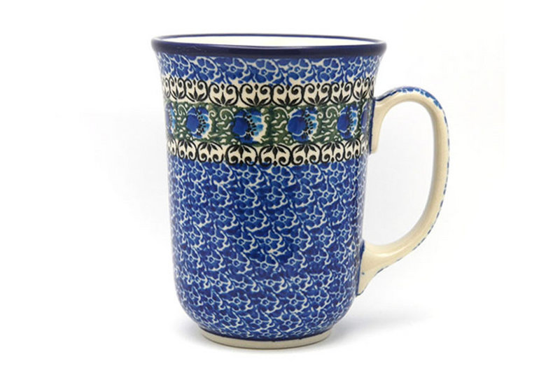 Ceramika Artystyczna Polish Pottery Mug - 16 oz. Bistro - Peacock Feather 812-1513a (Ceramika Artystyczna)
