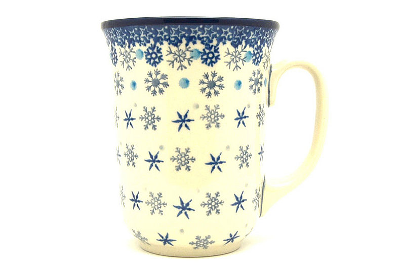 Ceramika Artystyczna Polish Pottery Mug - 16 oz. Bistro - Silver Snow 812-2974a (Ceramika Artystyczna)