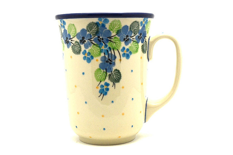 Ceramika Artystyczna Polish Pottery Mug - 16 oz. Bistro - Spring Viola 812-2339a (Ceramika Artystyczna)