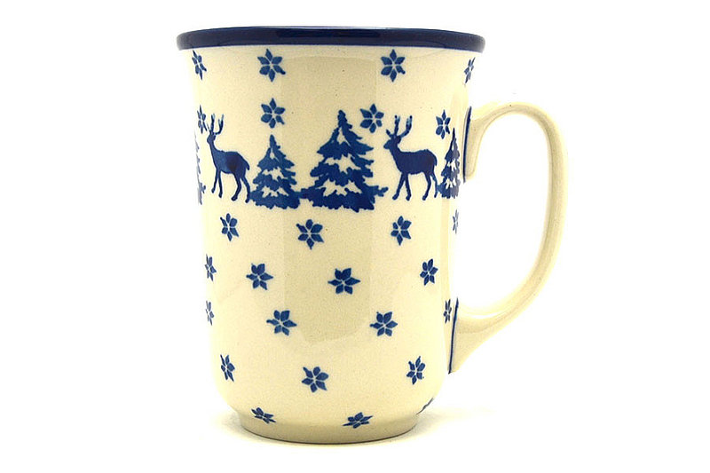 Ceramika Artystyczna Polish Pottery Mug - 16 oz. Bistro - Winter Forest 812-1931a (Ceramika Artystyczna)