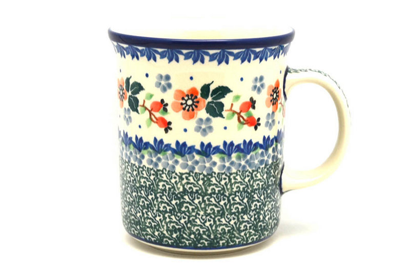 Ceramika Artystyczna Polish Pottery Mug - Big Straight Sided - Cherry Blossom B13-2103a (Ceramika Artystyczna)