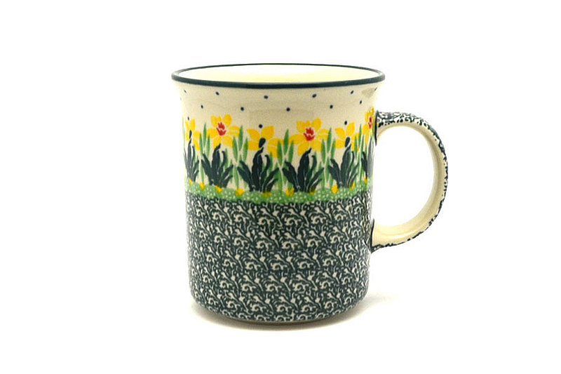 Ceramika Artystyczna Polish Pottery Mug - Big Straight Sided - Daffodil B13-2122q (Ceramika Artystyczna)