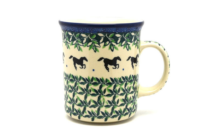 Ceramika Artystyczna Polish Pottery Mug - Big Straight Sided - Dark Horse B13-2241a (Ceramika Artystyczna)