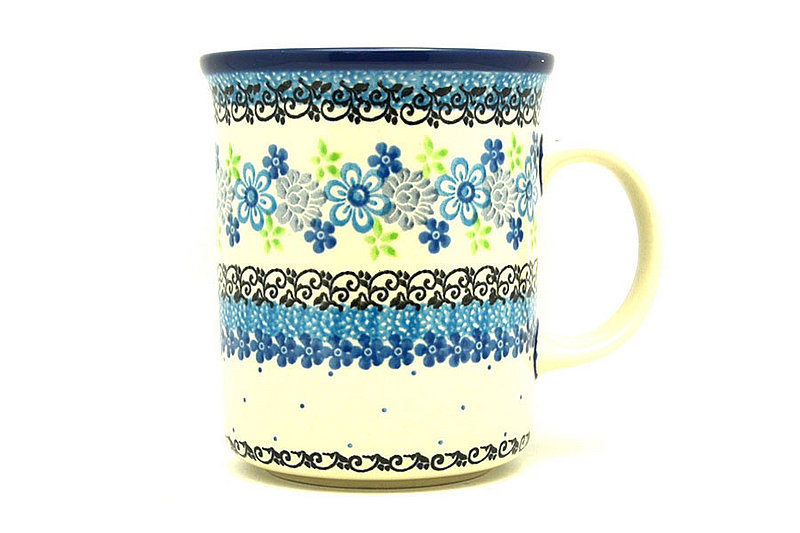 Polish Pottery Mug - Big Straight Sided - Flower Works