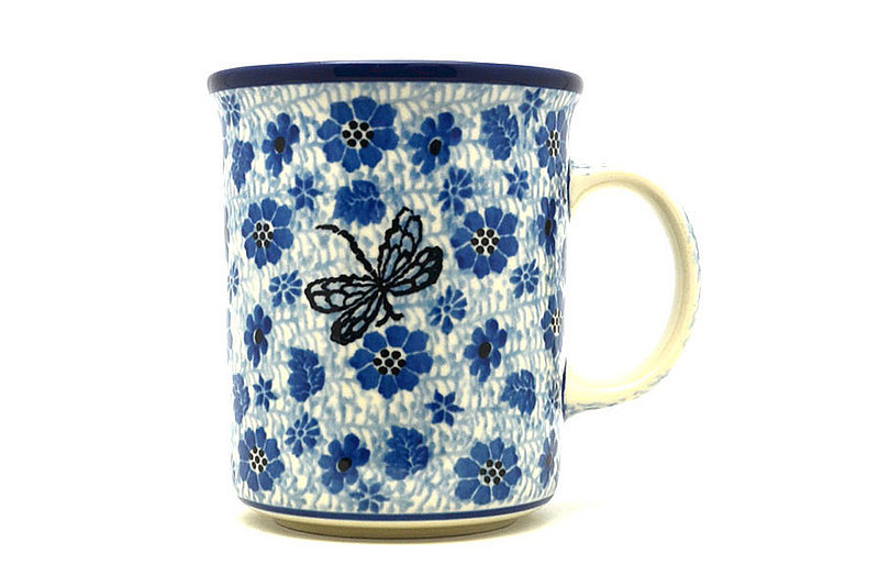 Ceramika Artystyczna Polish Pottery Mug - Big Straight Sided - Hidden Dragonfly B13-1443a (Ceramika Artystyczna)