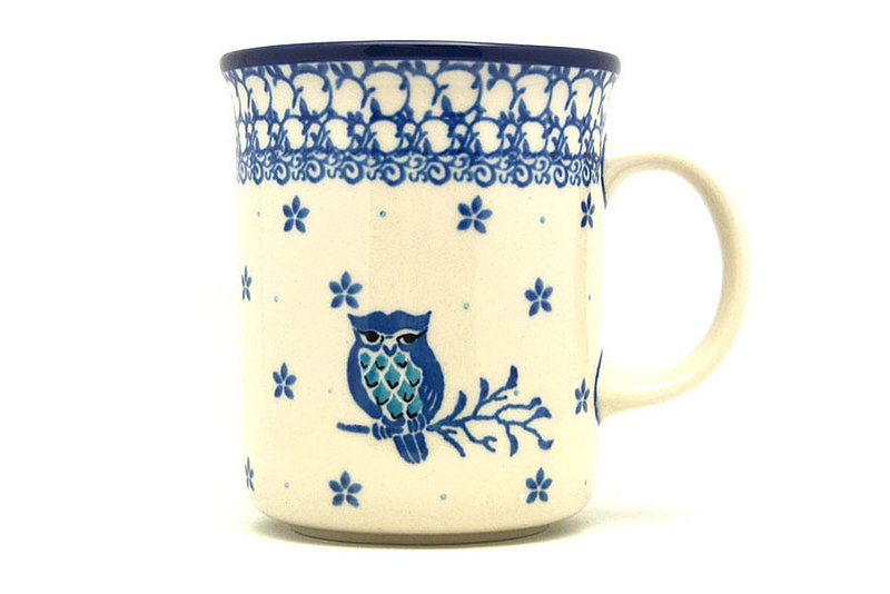 Polish Pottery Mug - Big Straight Sided - Night Owl