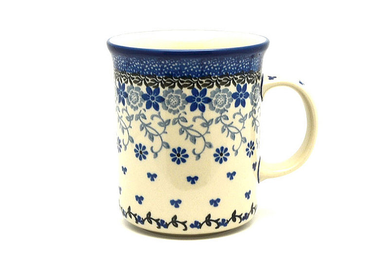 Ceramika Artystyczna Polish Pottery Mug - Big Straight Sided - Silver Lace B13-2158a (Ceramika Artystyczna)