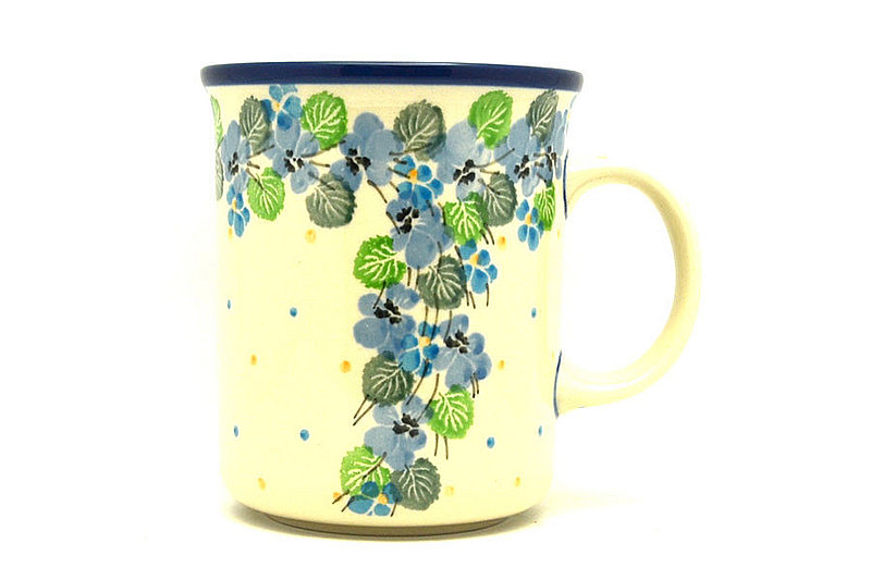 Ceramika Artystyczna Polish Pottery Mug - Big Straight Sided - Spring Viola B13-2339a (Ceramika Artystyczna)