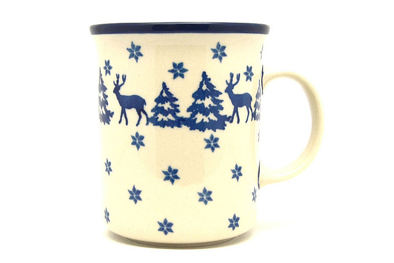 Ceramika Artystyczna Polish Pottery Mug - Big Straight Sided - Winter Forest B13-1931a (Ceramika Artystyczna)