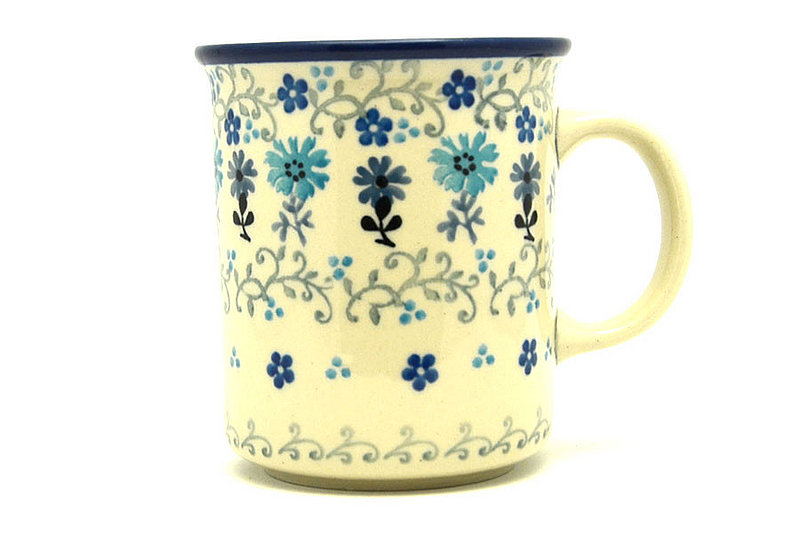 Ceramika Artystyczna Polish Pottery Mug - Straight Sided - Bachelor Button 236-2641a (Ceramika Artystyczna)