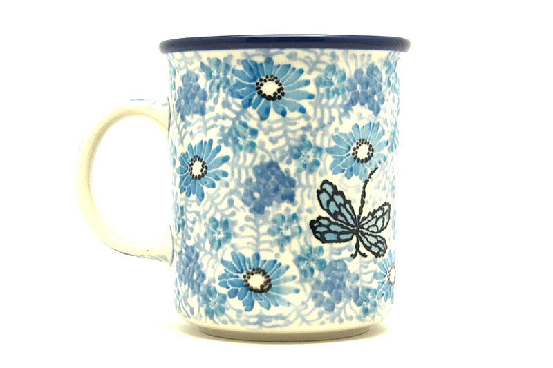 Polish Pottery Mug - Straight Sided - Misty Dragonfly