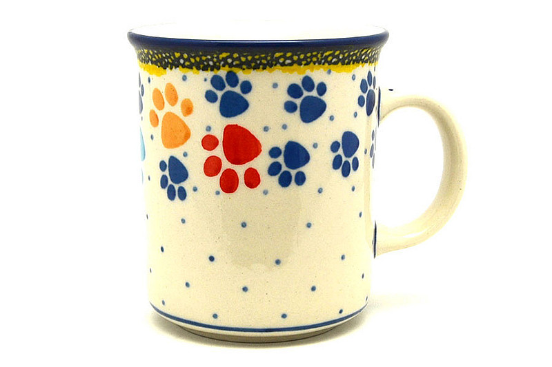 Ceramika Artystyczna Polish Pottery Mug - Straight Sided - Paw Prints 236-1769a (Ceramika Artystyczna)