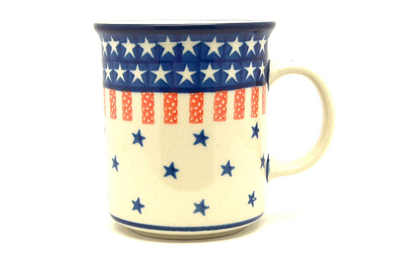 Ceramika Artystyczna Polish Pottery Mug - Straight Sided - Stars & Stripes 236-0179a (Ceramika Artystyczna)