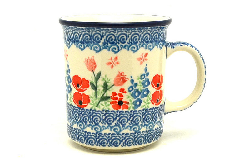 Ceramika Artystyczna Polish Pottery Mug - Straight Sided - Whimsical Garden 236-3220a (Ceramika Artystyczna)