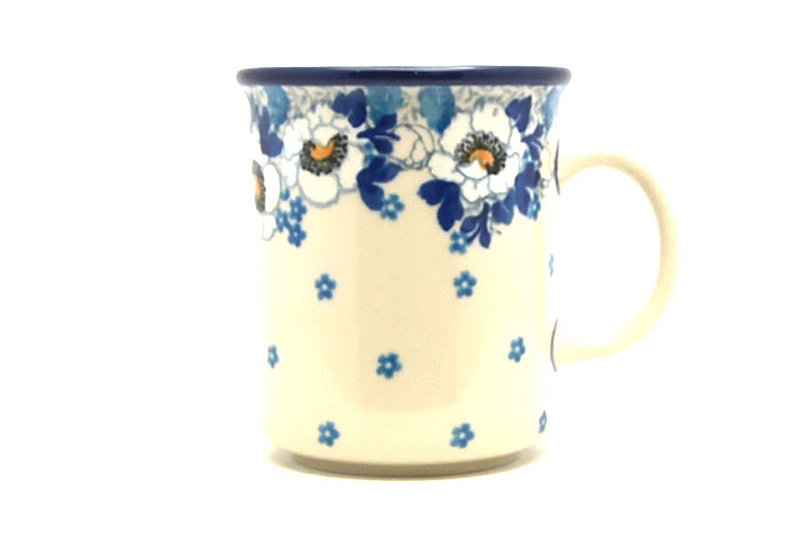 Ceramika Artystyczna Polish Pottery Mug - Straight Sided - White Poppy 236-2222a (Ceramika Artystyczna)