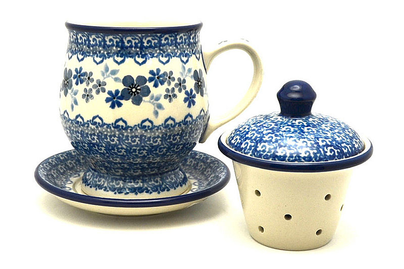 Ceramika Artystyczna Polish Pottery Mug - with Infuser - Blue Horizon 122-2333a (Ceramika Artystyczna)