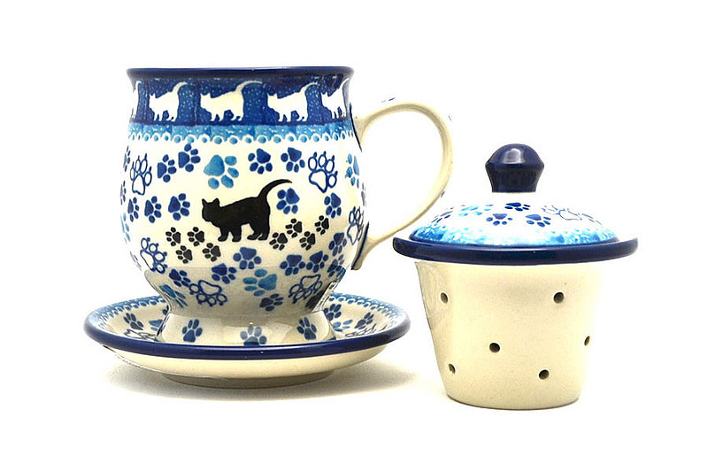Ceramika Artystyczna Polish Pottery Mug - with Infuser - Boo Boo Kitty 122-1771a (Ceramika Artystyczna)