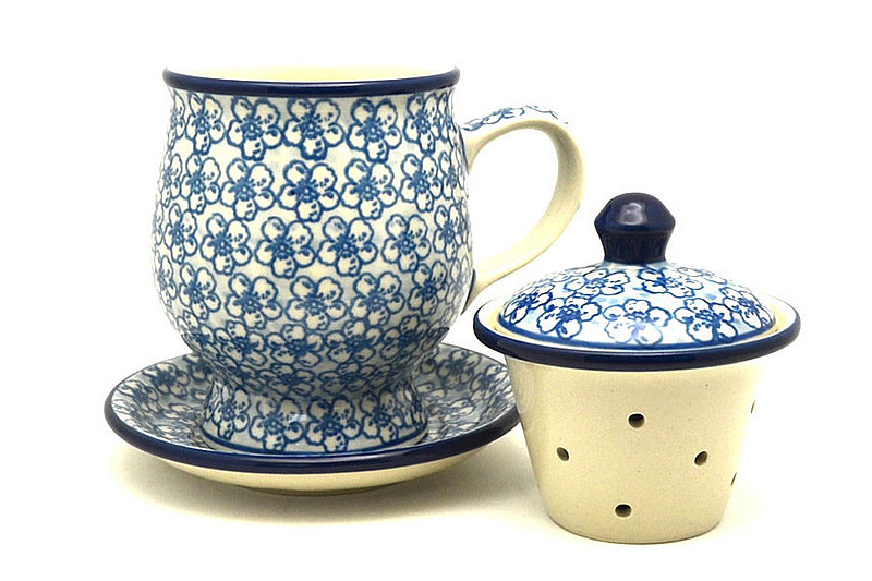 Ceramika Artystyczna Polish Pottery Mug - with Infuser - Daisy Flurry 122-2176a (Ceramika Artystyczna)