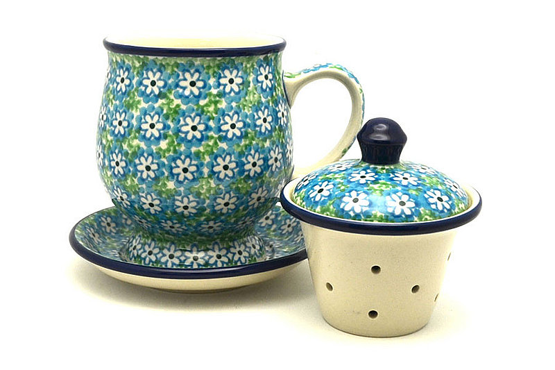 Ceramika Artystyczna Polish Pottery Mug - with Infuser - Key Lime 122-2252a (Ceramika Artystyczna)