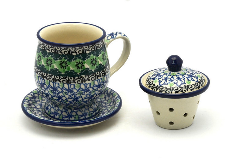 Ceramika Artystyczna Polish Pottery Mug - with Infuser - Kiwi 122-1479a (Ceramika Artystyczna)