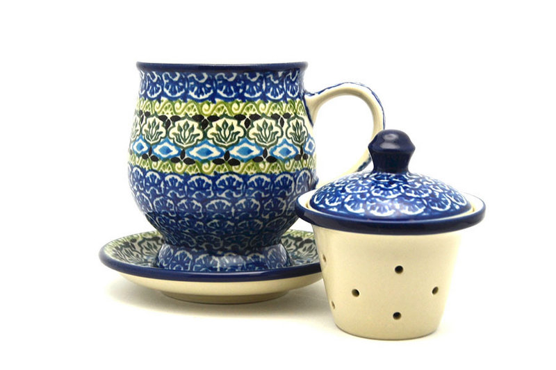 Ceramika Artystyczna Polish Pottery Mug - with Infuser - Tranquility 122-1858a (Ceramika Artystyczna)