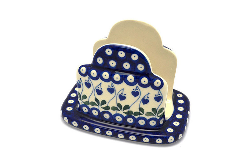 Ceramika Artystyczna Polish Pottery Napkin Holder - Bleeding Heart 487-377o (Ceramika Artystyczna)