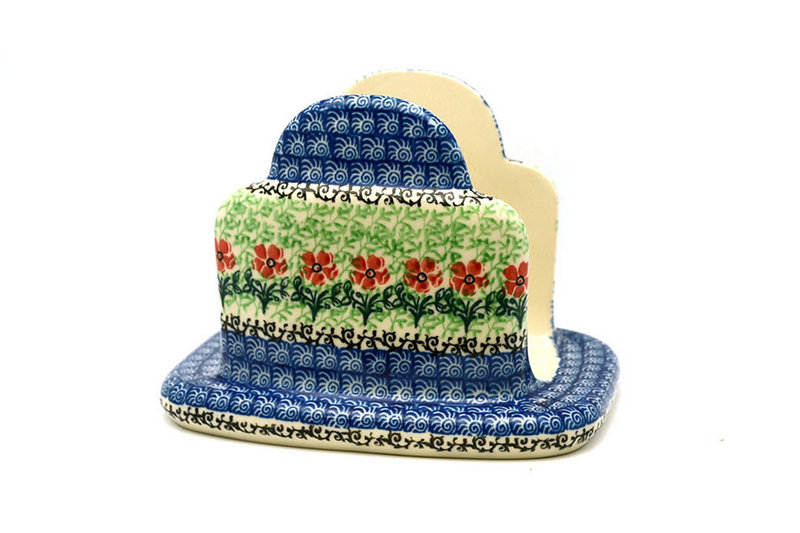 Polish Pottery Napkin Holder - Maraschino