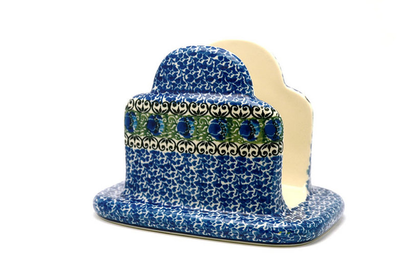 Ceramika Artystyczna Polish Pottery Napkin Holder - Peacock Feather 487-1513a (Ceramika Artystyczna)