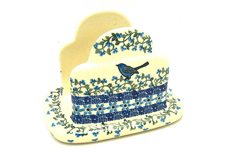 Ceramika Artystyczna Polish Pottery Napkin Holder - Song Bird 487-1932a (Ceramika Artystyczna)