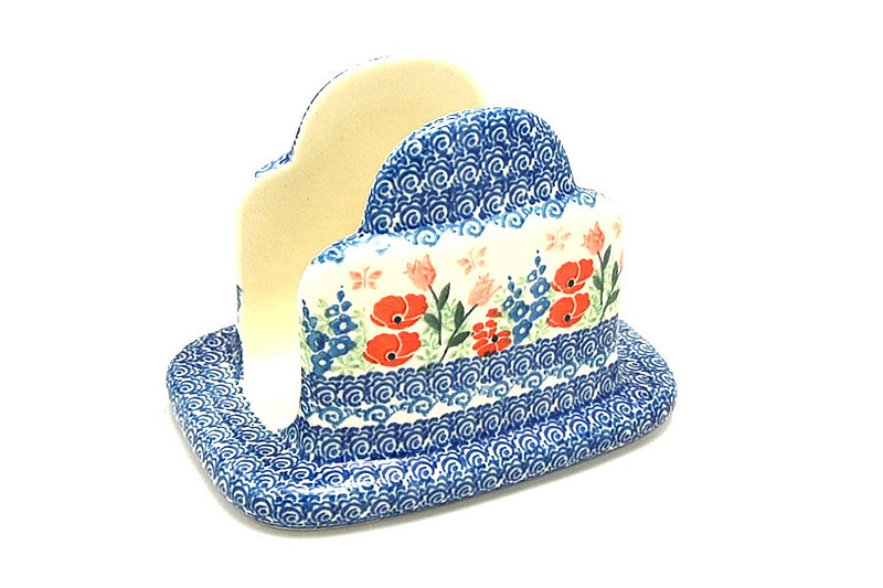 Ceramika Artystyczna Polish Pottery Napkin Holder - Whimsical Garden 487-3220a (Ceramika Artystyczna)
