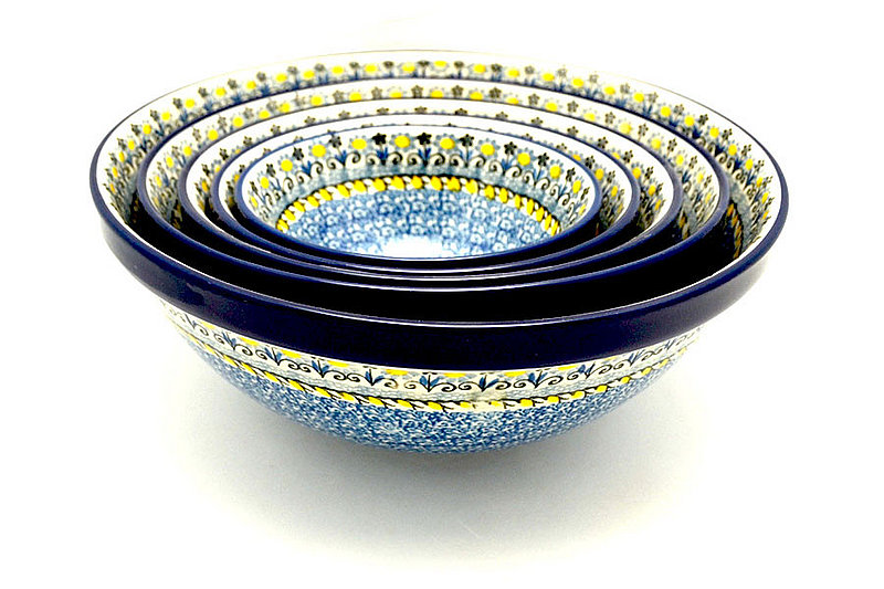 Ceramika Artystyczna Polish Pottery Nesting Bowl Set - Daisy Maize S05-2178a (Ceramika Artystyczna)