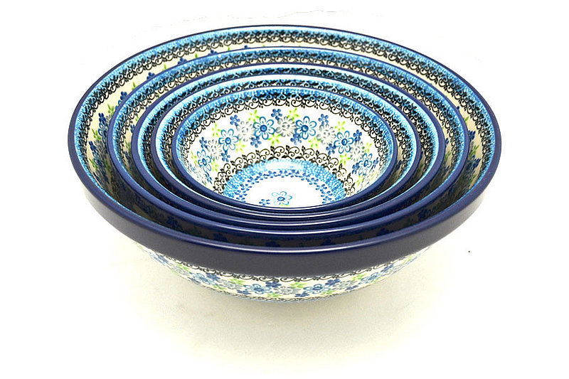 Ceramika Artystyczna Polish Pottery Nesting Bowl Set - Flower Works S05-2633a (Ceramika Artystyczna)