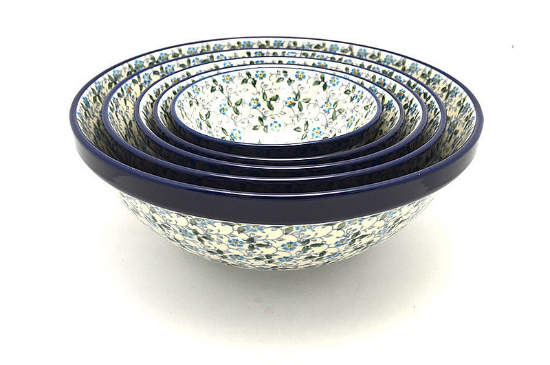 Ceramika Artystyczna Polish Pottery Nesting Bowl Set - Forget-Me-Knot S05-2089a (Ceramika Artystyczna)