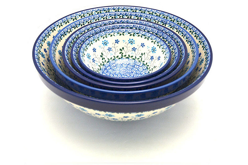 Polish Pottery Nesting Bowl Set - Georgia Blue