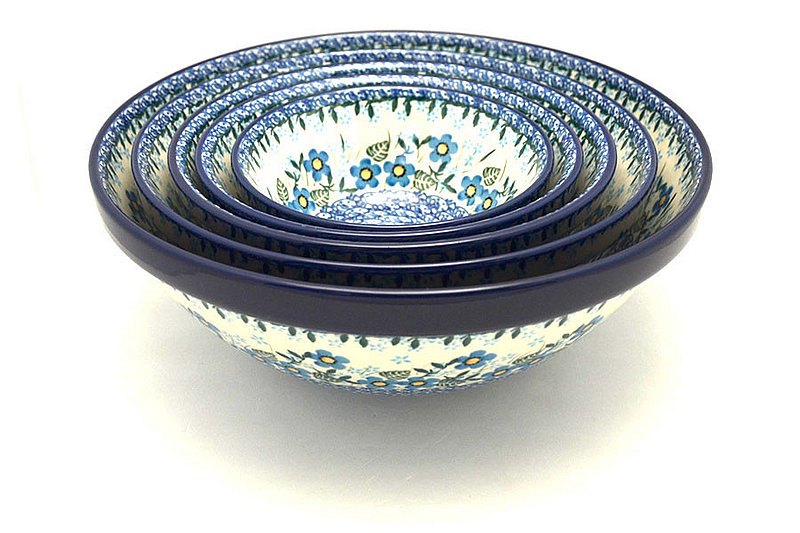 Ceramika Artystyczna Polish Pottery Nesting Bowl Set - Joyful Blue S05-2277a (Ceramika Artystyczna)