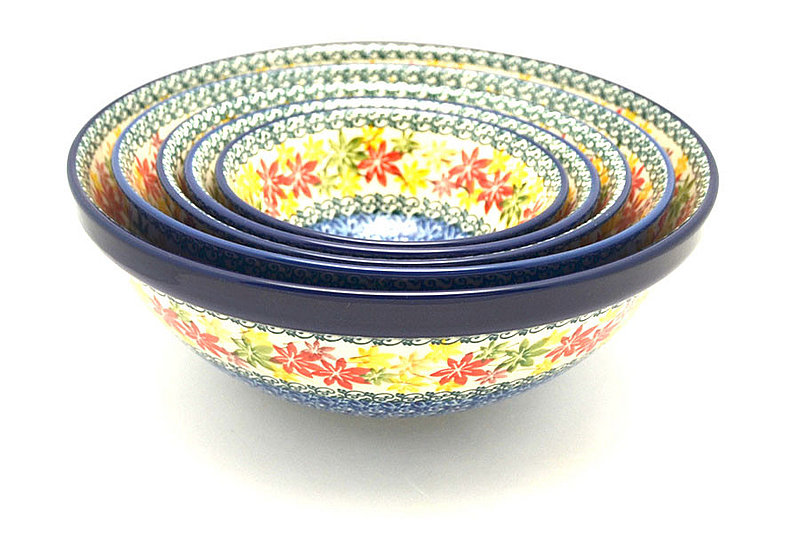 Ceramika Artystyczna Polish Pottery Nesting Bowl Set - Maple Harvest S05-2533a (Ceramika Artystyczna)