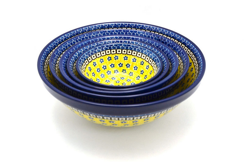 Polish Pottery Nesting Bowl Set - Sunburst