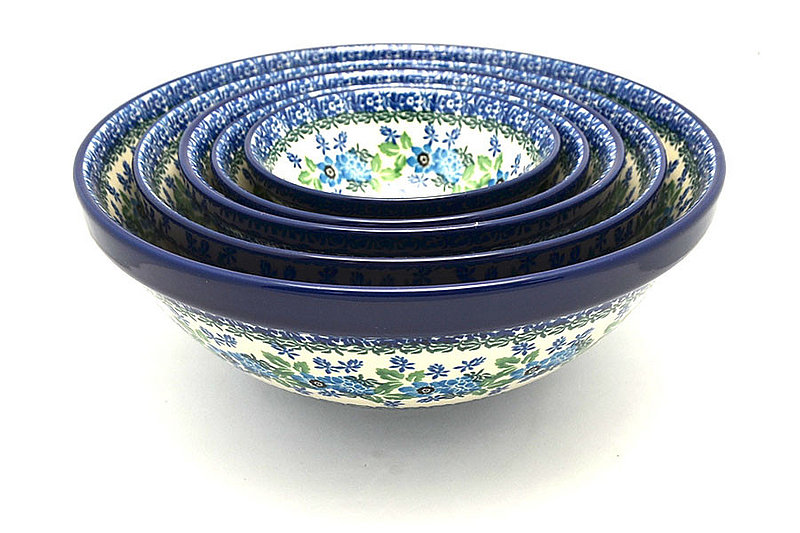 Ceramika Artystyczna Polish Pottery Nesting Bowl Set - Wild Indigo S05-1865a (Ceramika Artystyczna)