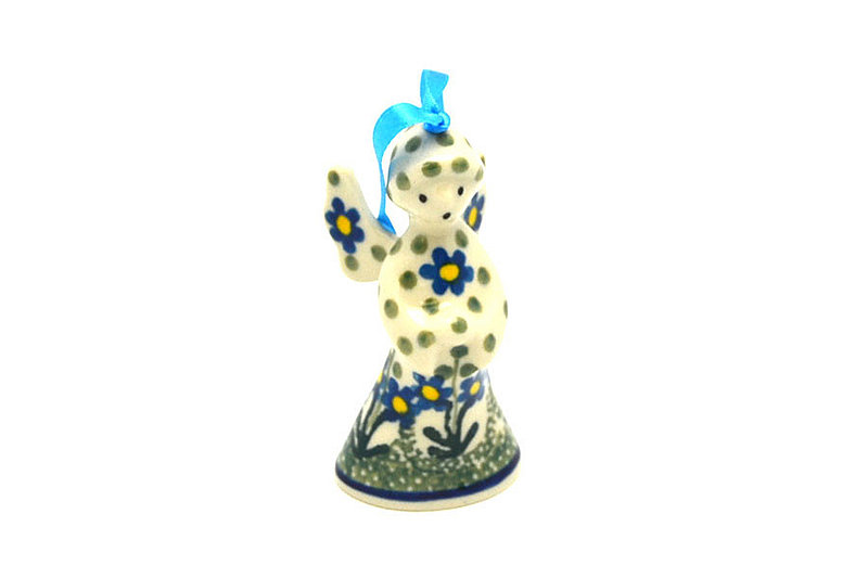 Ceramika Artystyczna Polish Pottery Ornament - Angel - Blue Spring Daisy C67-614a (Ceramika Artystyczna)